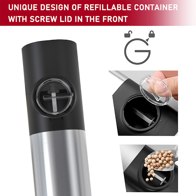 Electric Salt and Pepper Grinder Set - Rechargeable USB