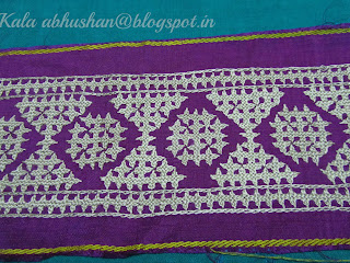 kutchwork border , monochrome embroidery