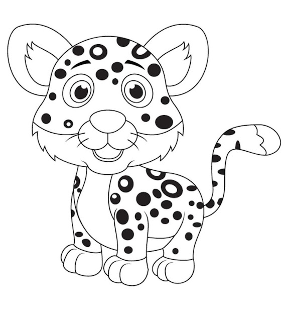 Top 5 cute little leopard coloring pages