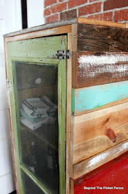 jelly cupboard, rustic decor, reclaimed wood, barnwood, old screen, vintage, build it, DIY, http://bec4-beyondthepicketfence.blogspot.com/2016/03/rustic-jelly-cupboard-diy.html