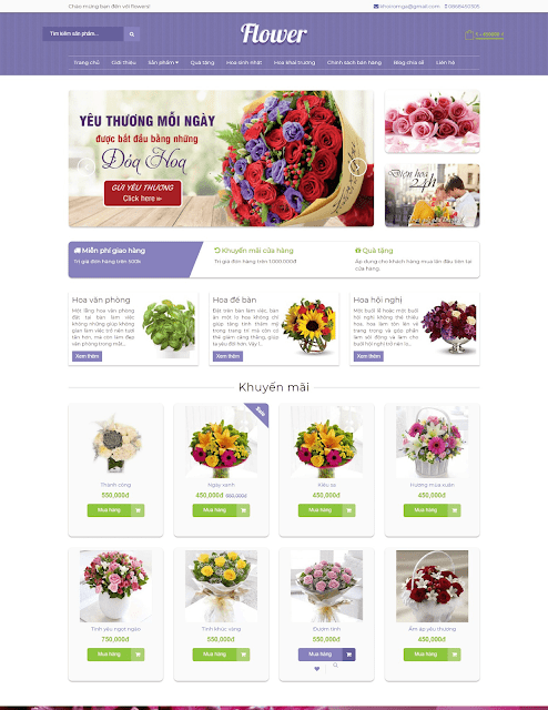 Flower Shop Responsive Blogger Template là giao diện bán hàng blogspot cao cấp không khác gì một theme wordpress, nó chứa đầy đủ các chức năng hỗ trợ bán hàng