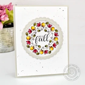 Sunny Studio Stamps: Woodsy Autumn Fancy Frames Dies Autumn Greetings Fall Themed Card by Angelica Conrad
