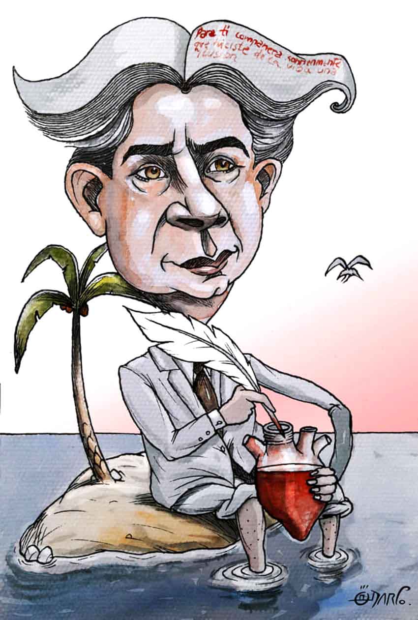 Tomás Morales .. Caricature By Darko Drljevic - Montenegro