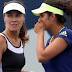 Sania Mirza and Martina Hingis suffered a shocking semi-final defeat against fourth seeded pair of Caroline Garcia and Katarina Srebotnik at the Rogers Cup in Toronto