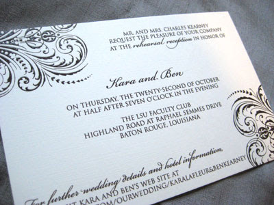 Kara Ben's fleur de lis invitations