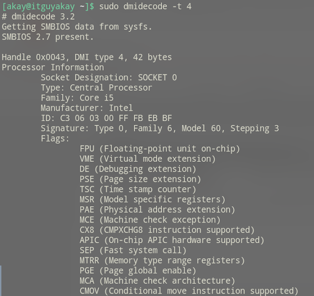 dmidecode commands to fetch system hardware information , linux commands