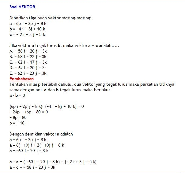 Contoh Soal dan Pembahasan Vektor 1 - Khairunnisa Daud (120170031 