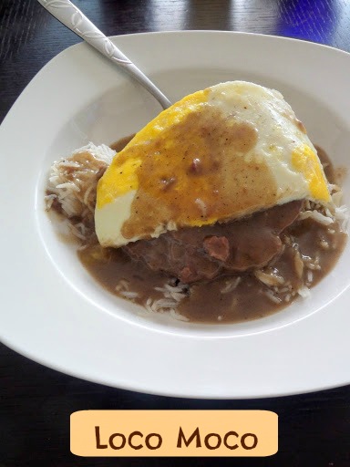 Loco Moco:  White rice smothered in brown gravy and a beef patty topped with a fried egg.  The Hawaiian breakfast of champions.