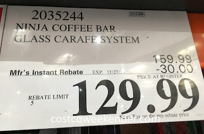 Deal for the Ninja Coffee Bar Glass Carafe System at Costco