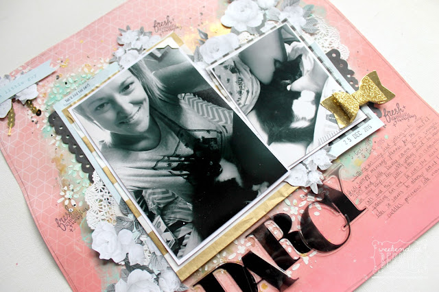 "Darcy" layout by Bernii Miller for Sugar Maple Paper Co using the It's Raining Men kit. 