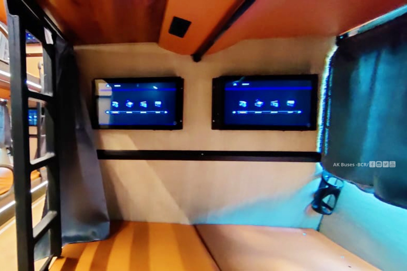 cg connect travels premium ac sleeper bus interior