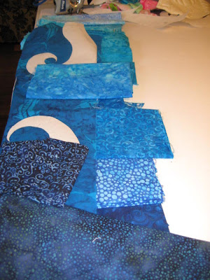 gradation of fabric colors for Poured Out quilt