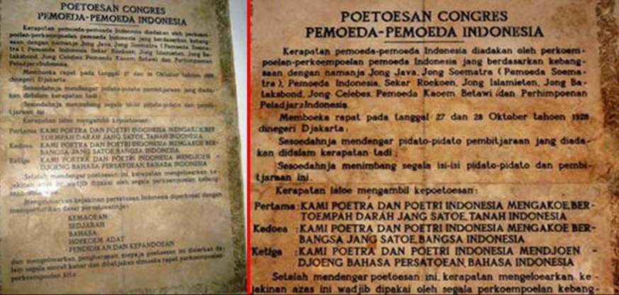 Isi/Bunyi Teks Naskah Ikrar Sumpah Pemuda 28 Oktober 1928 