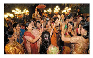 indian wedding scene ladies dancing , visit www.letsannounce.com