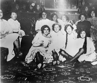 Women in an early San Francisco bordello in 1870