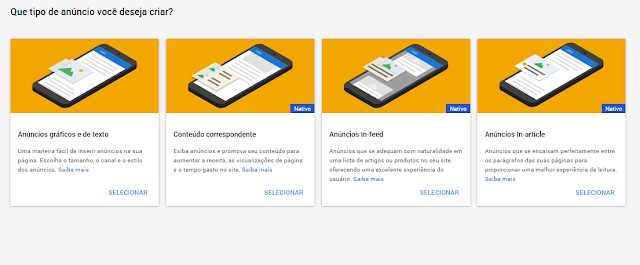 Tipo de anúncio google adSense