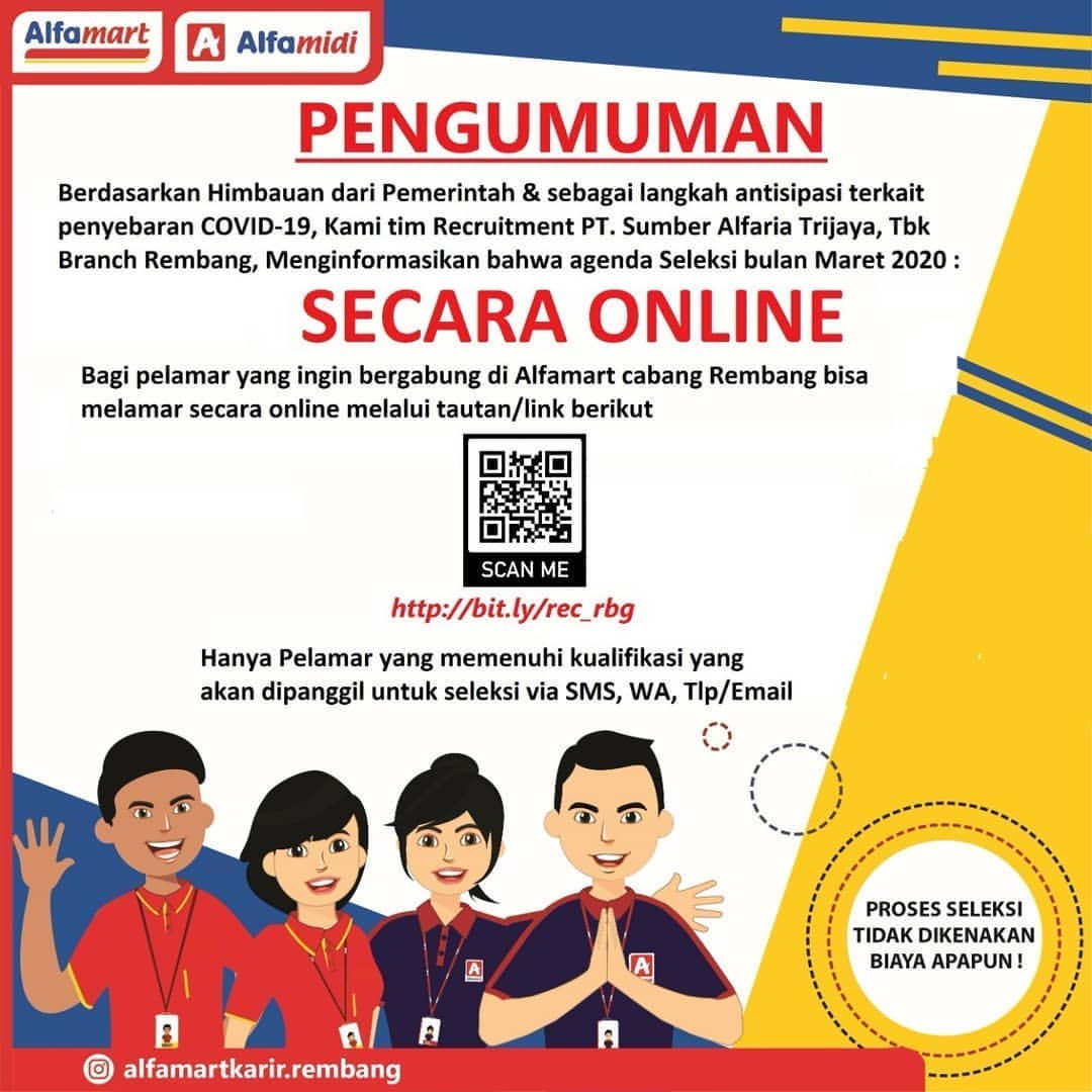 Lowongan Kerja Posisi Personel Administrator PT Sumber Alfaria Trijaya Tbk (Alfamart Rembang) Daftarnya Secara Online 