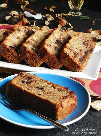 Eggless Chocolate Chip Banana Bread - Singgahsana Kitchen