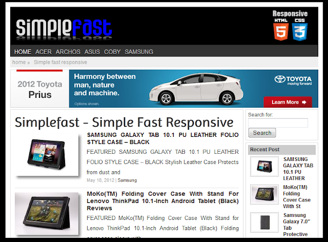 Theme Adsense Simple Fast Responsive