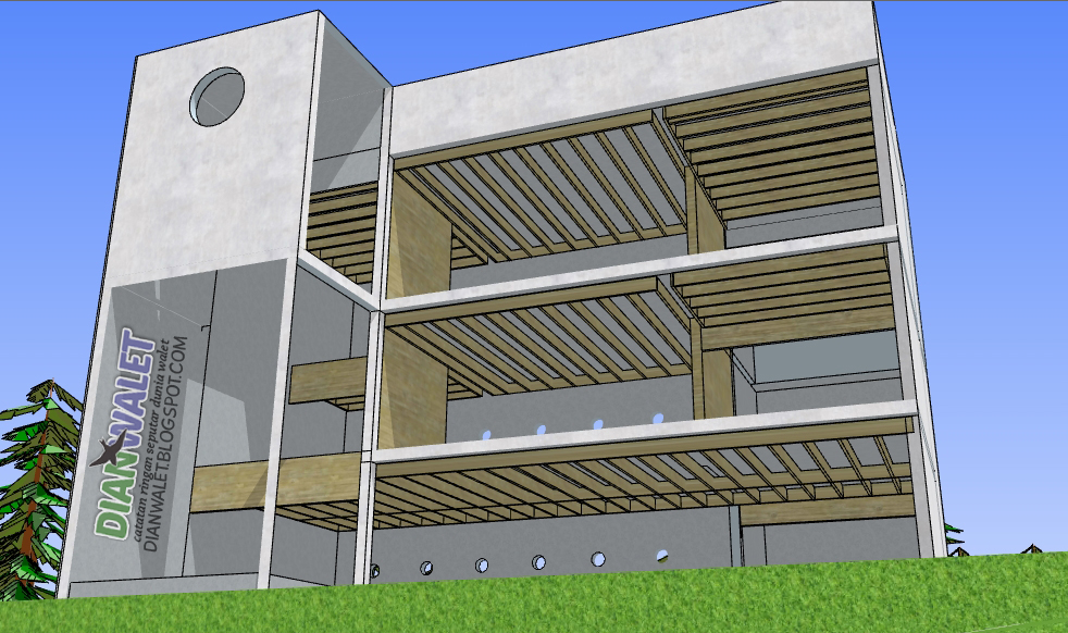  Desain Gedung Walet RBW 4X7 3 Lantai dan 2 Rumah Monyet 