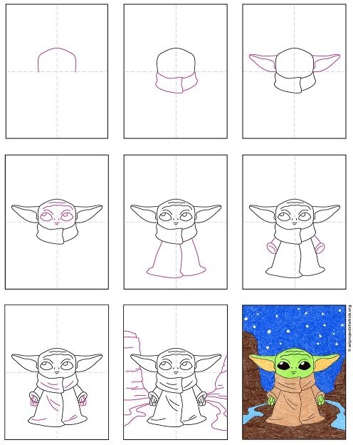 Como Dibujar a Baby Yoda Paso a Paso Tutorial