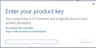 Enter MS office product key