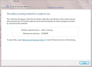 Cara Setting Jaringan AD HOC Dan Sharing File Pada WINDOWS 7