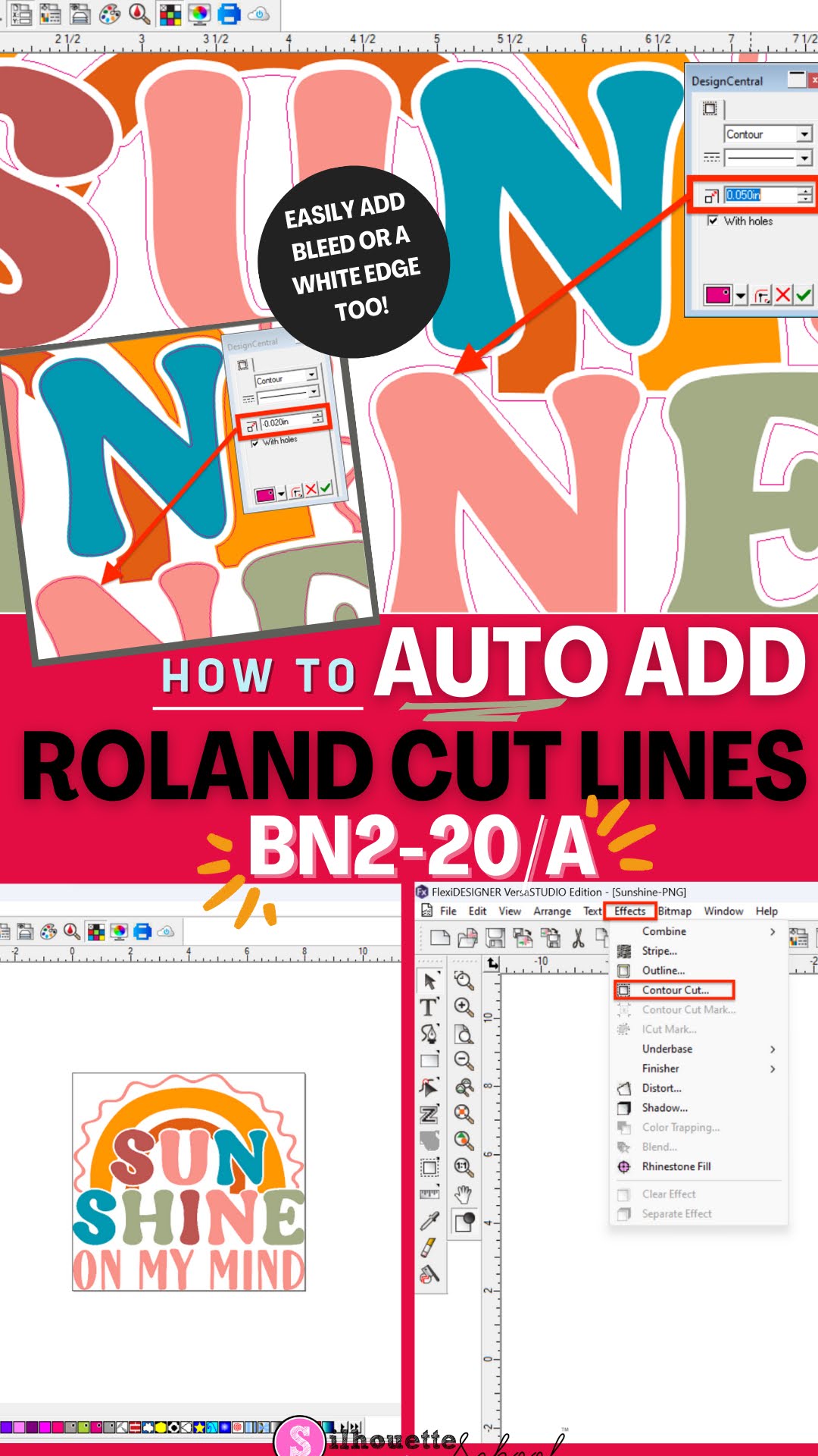 How to Make Die Cut Stickers with Roland BN2-20A (with Automatic Perf Cut  Lines) - Silhouette School