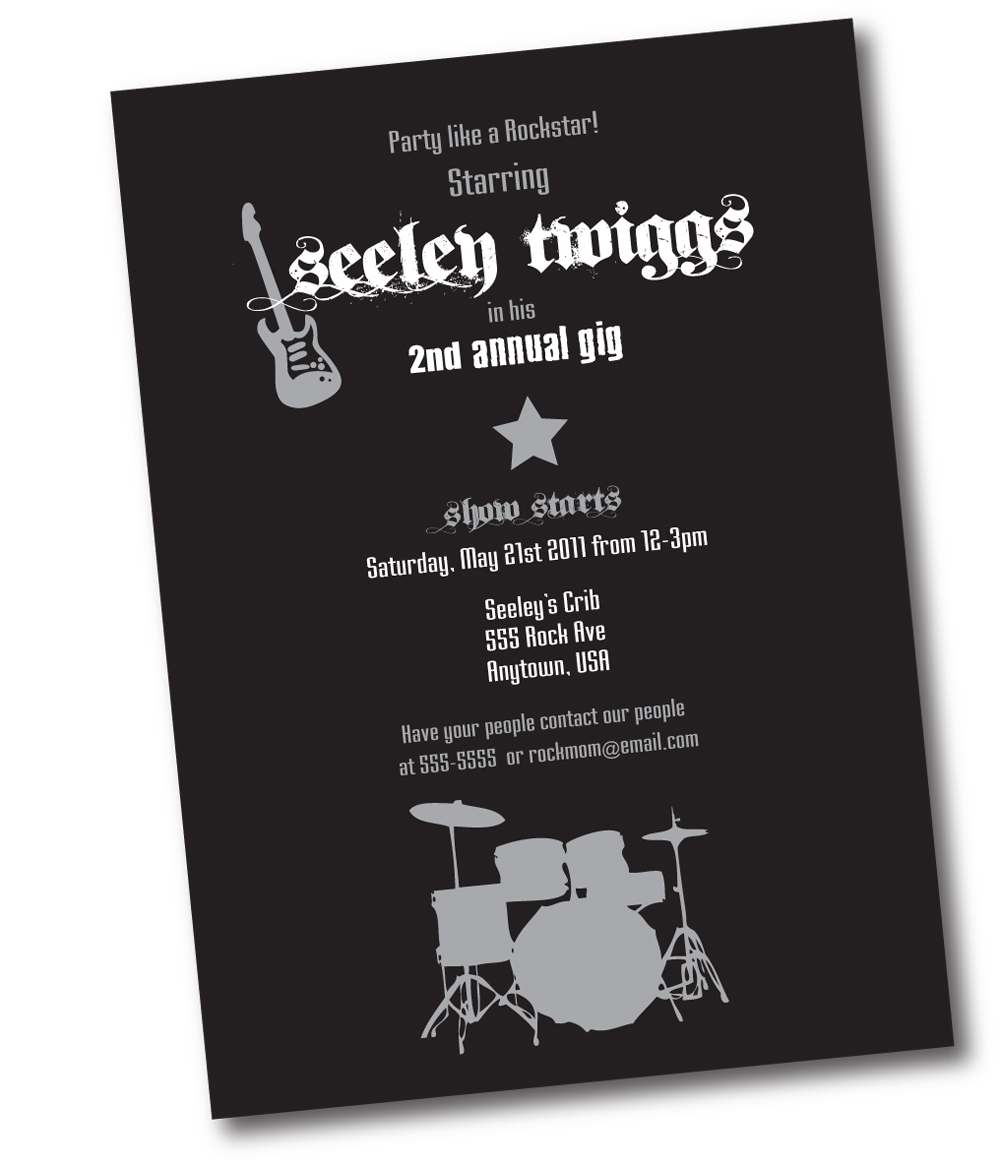 We customized our Rock Star Baby Shower invitation just for Seeley's ...
