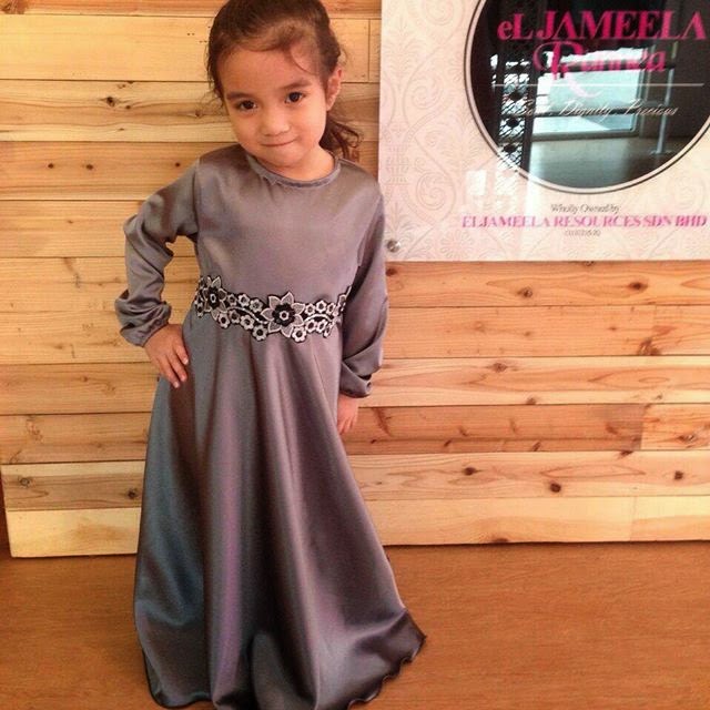 Sateen Amnaa Dress Edisi Elegant, jubah kanak-kanak, eljameelaeannea,