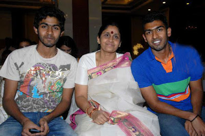 Mangala with her Sons Vinay Rajkumar and Guru Rajkumar 