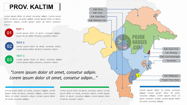 Peta Provinsi Kalimantan Timur Editable Powerpoint