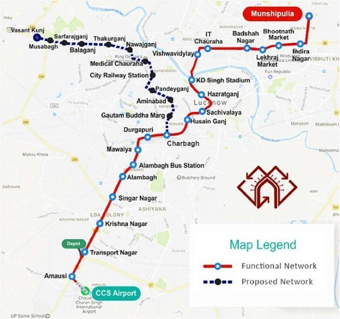 लखनऊ मेट्रो : चारबाग से वसंत कुंज तक बनेंगे 7 भूमिगत और 5 एलिवेटेड स्टेशन