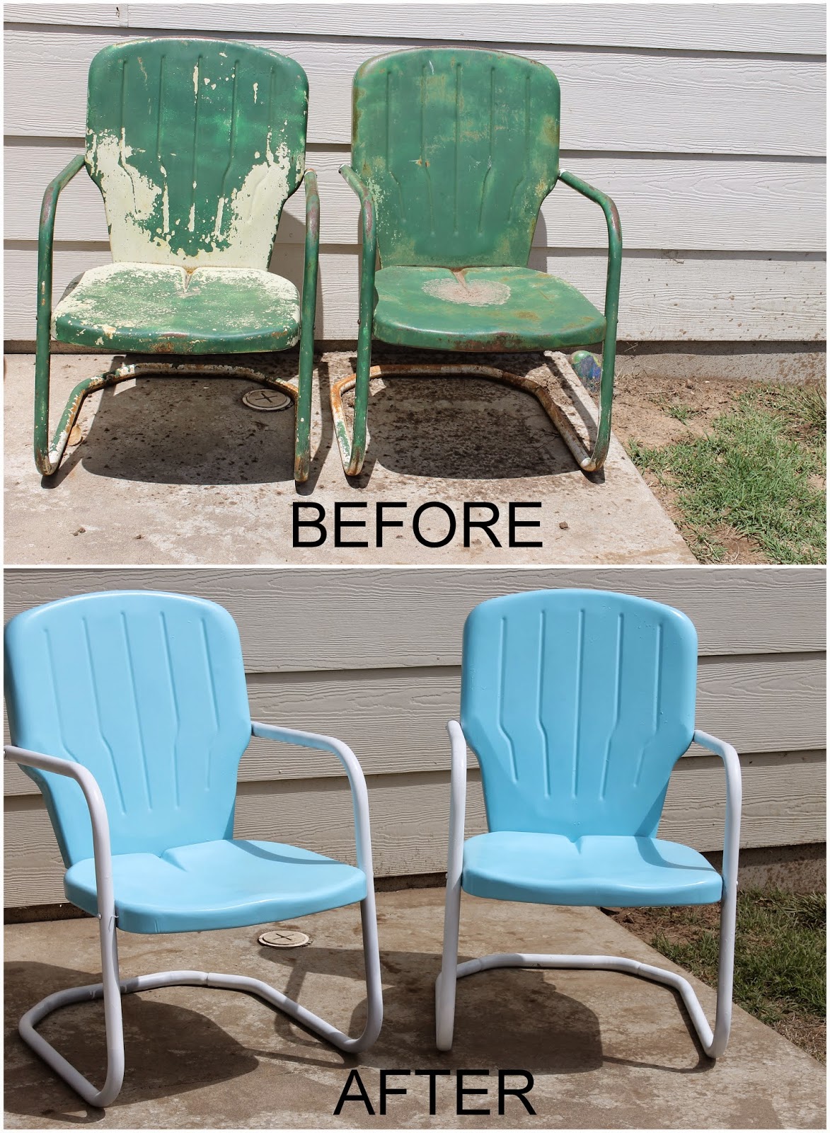 Repaint Old Metal Patio Chairs, DIY paint outdoor metal ...