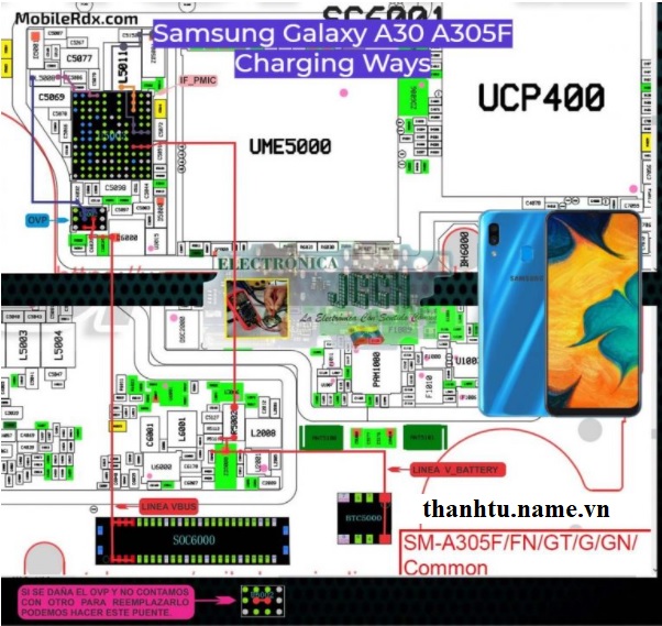 Samsung A30 sạc không báo gì