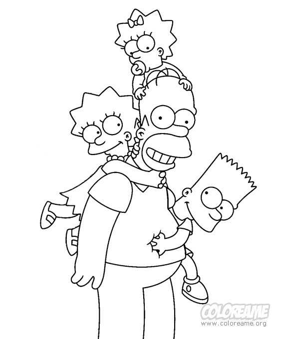 simpson para colorear