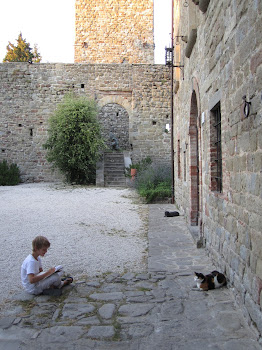 Hunter drawing at Castello di Petroia