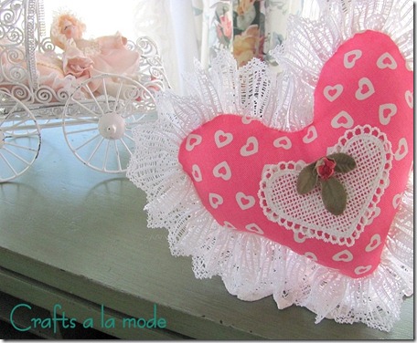 Pink heart pillow