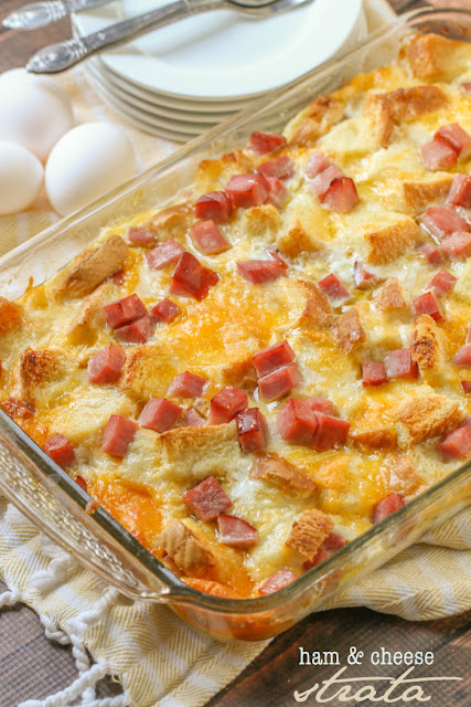 ham and cheese breakfast strata