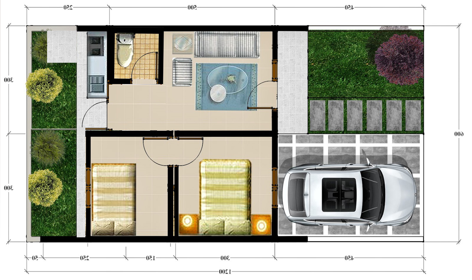  Desain  dan  Denah Rumah  Minimalis  Modern Type 40 Biaya  Bangun Hanya 100 Juta Cocok Untuk Keluarga 