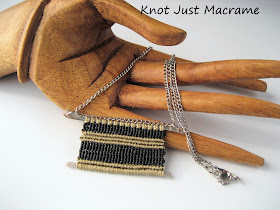 Micro macrame pendant necklace by Knot Just Macrame.