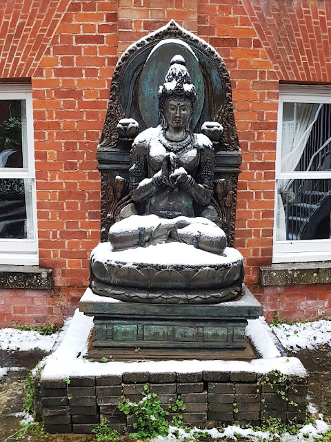 Snowy goddess figure