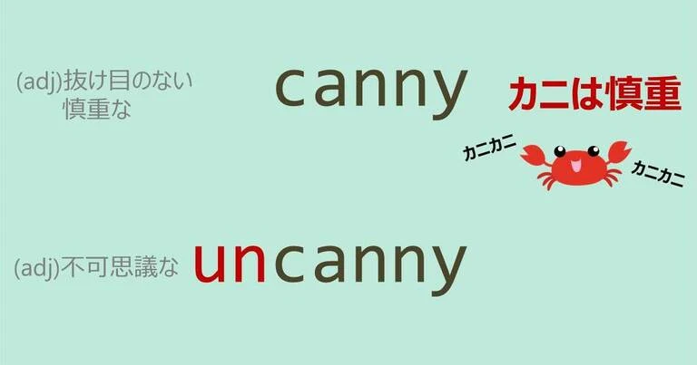 canny, uncanny, スペルが似ている英単語