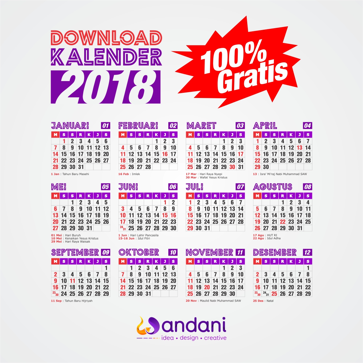 100 GRATIS Download Desain  Kalender  2021 Format CDR PDF 