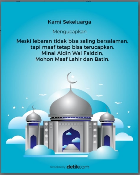 kartu ucapan lebaran idul fitri