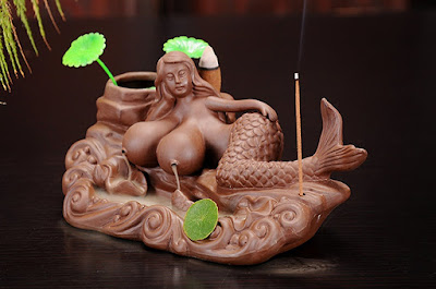 Ceramics Mermaid Titties Backflow Incense Burner