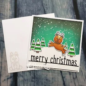 Sunny Studio Stamps: Gleeful Reindeer Customer Card by Petra Meijboom