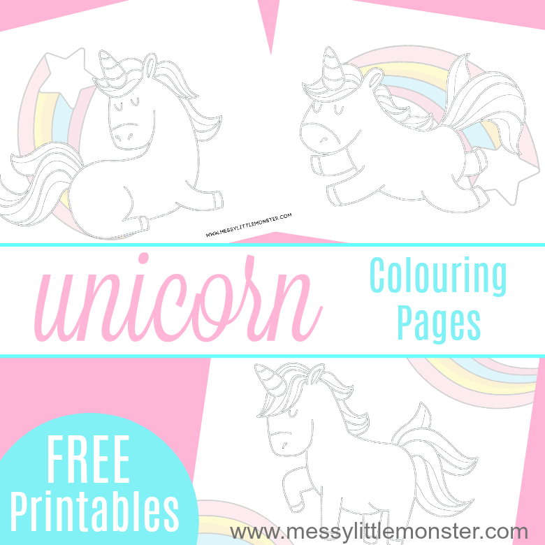 Free Printable Unicorn Colouring Pages Messy Little Monster