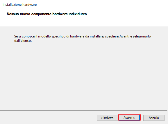 Nessun nuovo componente hardware individuato