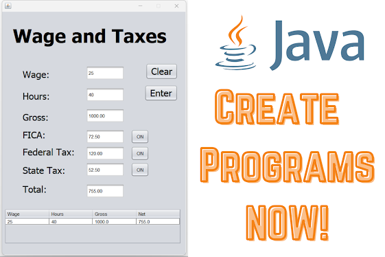 java wage and tax gui